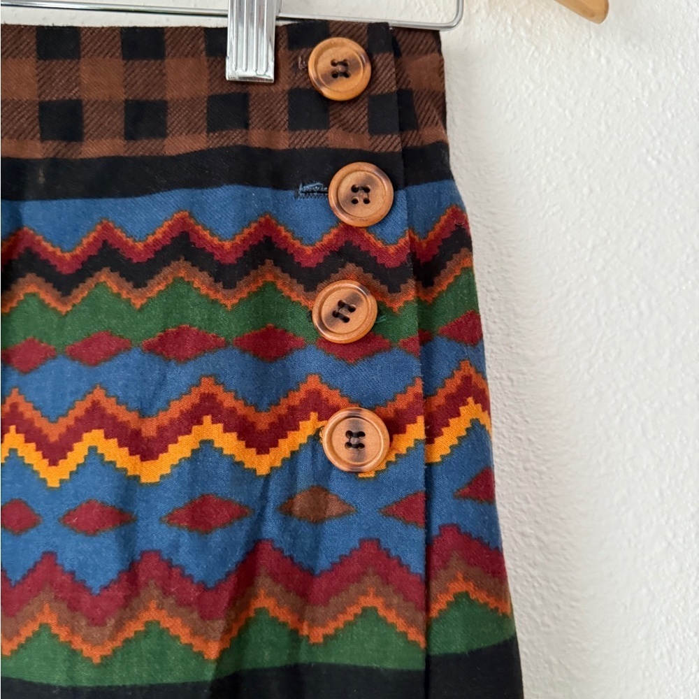 Vintage Breeches Wrap Skirt Aztec Southwestern Bohemian Sz 4 Made In USA - Picture 2 of 9